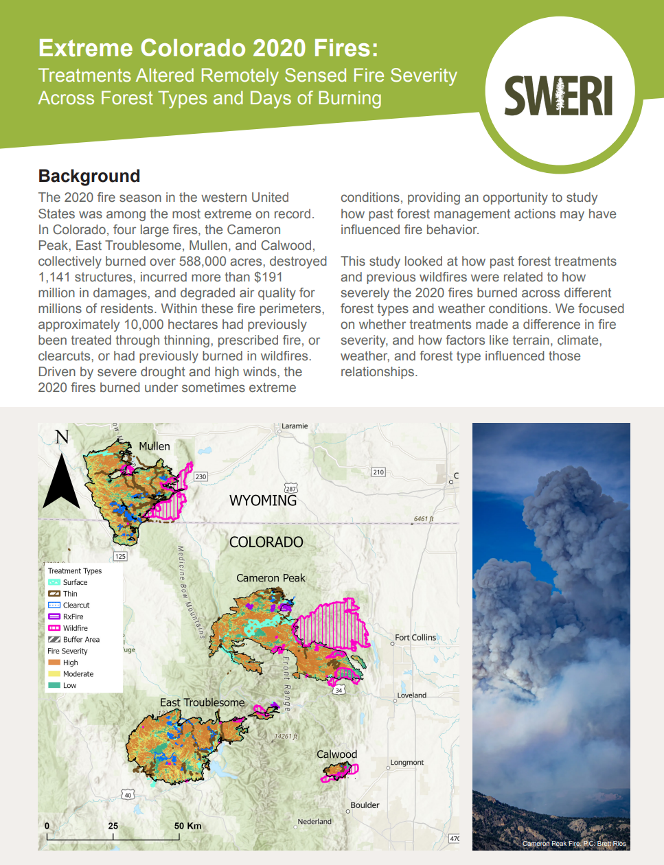 Extreme Colorado 2020 fires: remotely sensed burn severity influenced by treatments, forest types, and days of burning